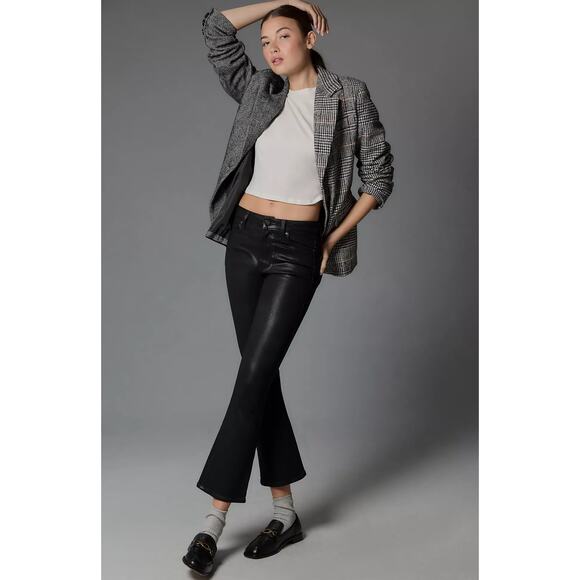 NWT PAIGE Claudine High-Rise Kick-Flare Black Jeans - 24 waist - Picture 1 of 5